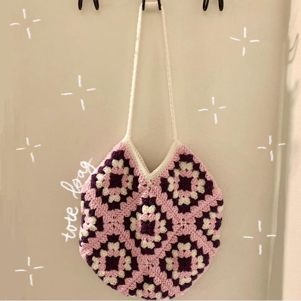 handmade crochet boho tote bag
